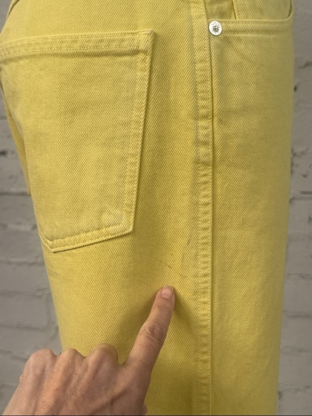 Agolde Pinch Waist High Rise Jeans Lemon Yellow Size 26 - Picture 15 of 16